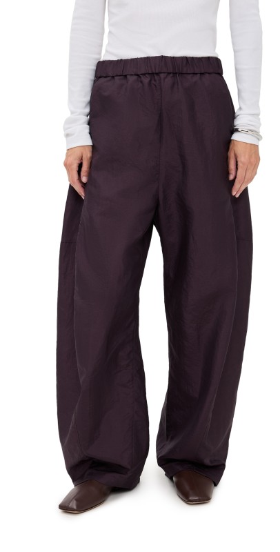 Tibi Petite Crispy Nylon Winslow Pants Eggplant