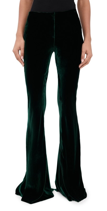 Marques'Almeida Velvet Flare Trousers Green
