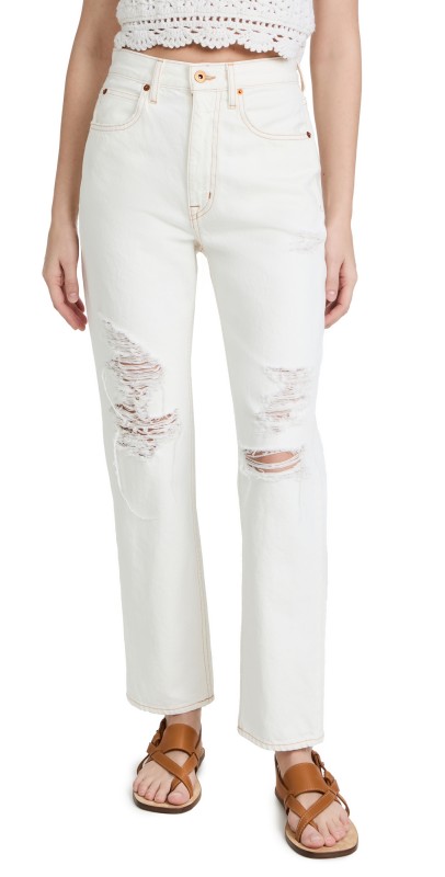 SLVRLAKE Dakota Ivory Destructed Jeans Ivory Destructed