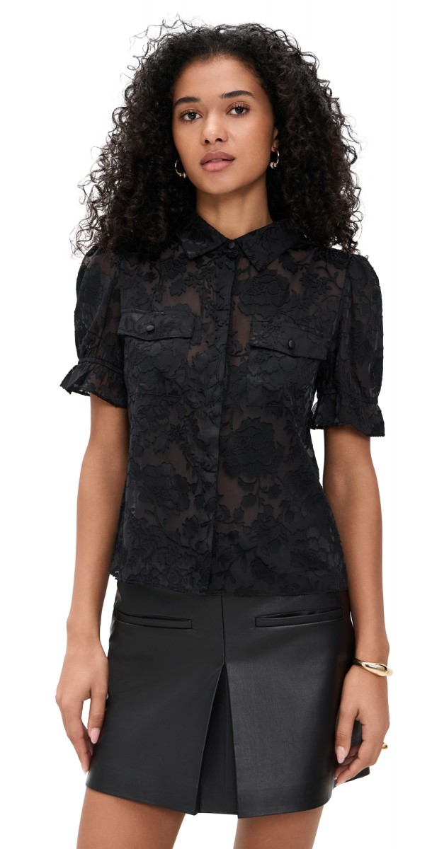 Generation Love Mina Burn-Out Shirt Black