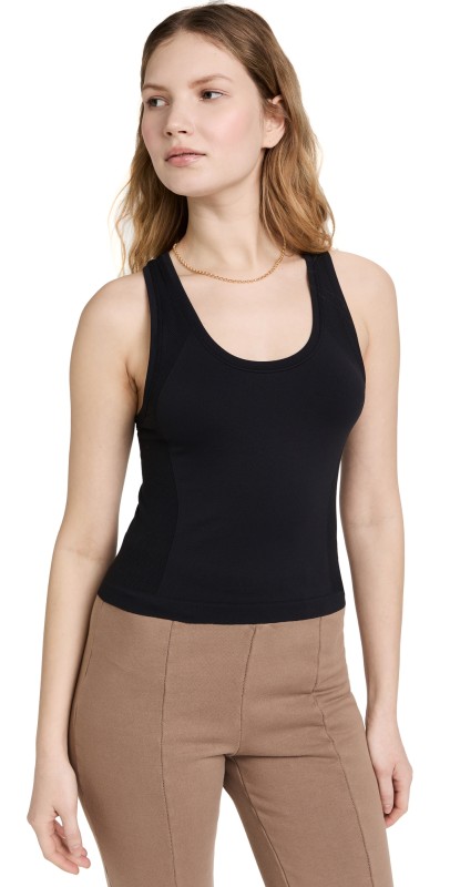 Sweaty Betty Athlete Crop Seamless Workout Tank Top Black