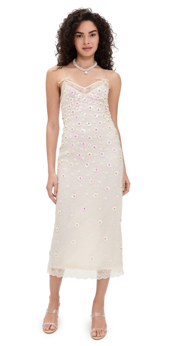 LoveShackFancy Mirrian Dress Off White