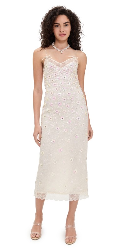 LoveShackFancy Mirrian Dress Off White