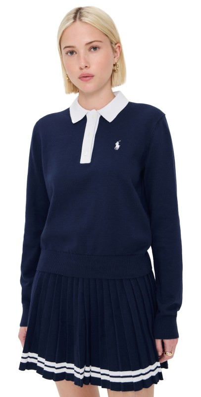 RLX Ralph Lauren Long Sleeve Polo Refined Navy
