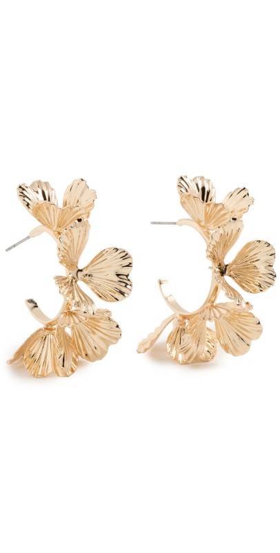 BaubleBar Fiorella Gold Floral Earrings Gold