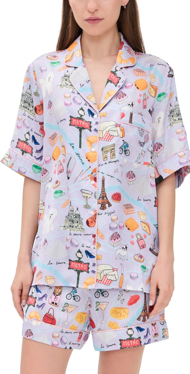 Karen Mabon City of Love Classic Short Pajama Set Lilac