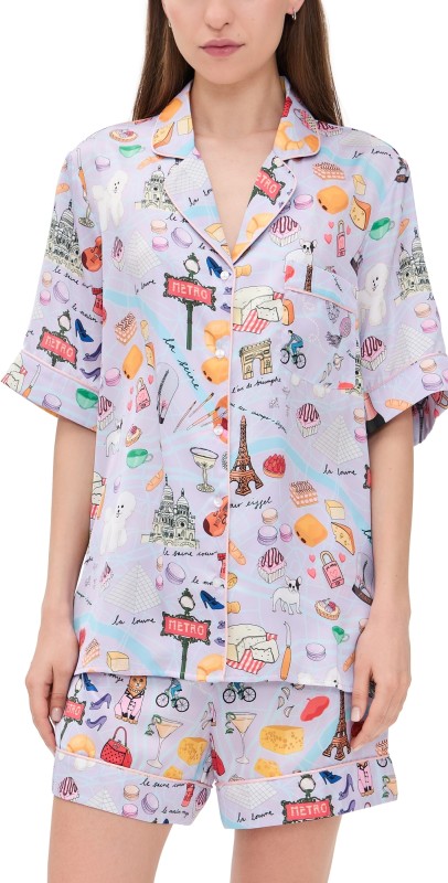 Karen Mabon City of Love Classic Short Pajama Set Lilac
