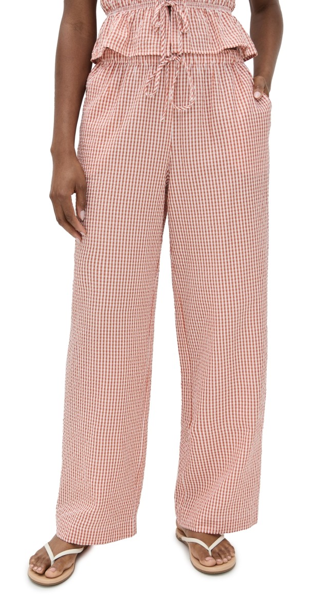 WAYF Nina Pants Clay Seersucker