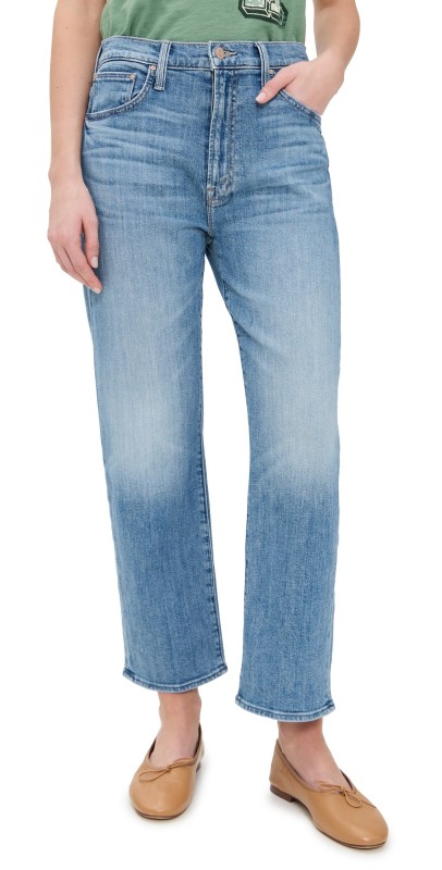 MOTHER The Ditcher Zip Crop Jeans Boogie Down