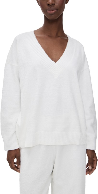 Eberjey Recycled Boucle V Neck Sweater Ivory