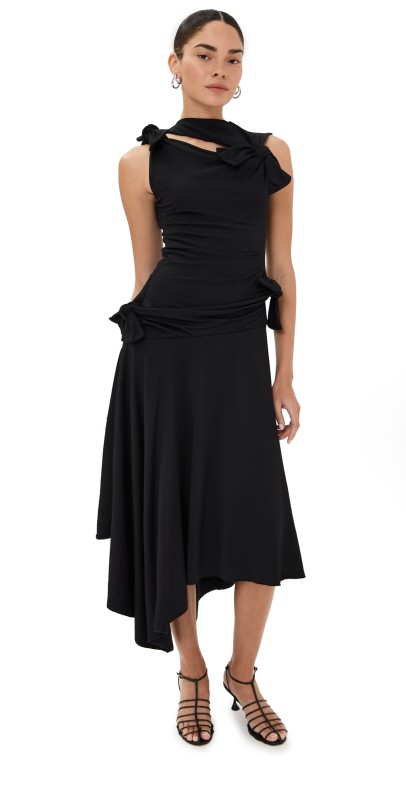Acne Studios Tie-Up Knot Detail Dress Black