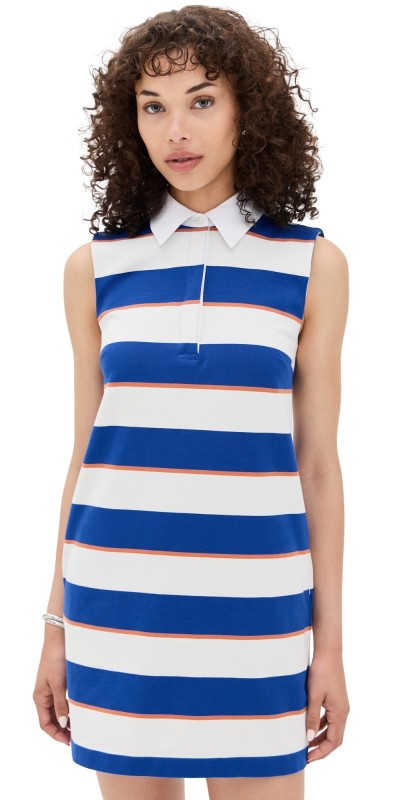 STAUD Julius Mini Dress Yacht Rugby Stripe