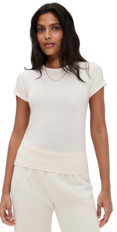 Éterne Fitted Crewneck Short Sleeve Tee Shirt Ivory
