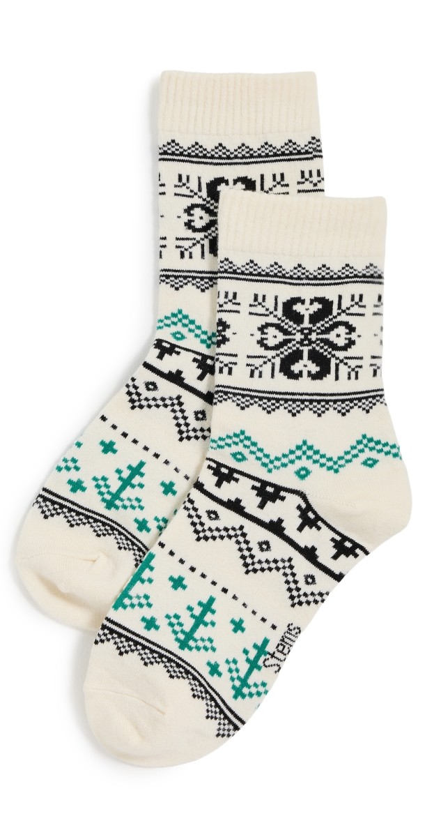 Stems Heidi Crew Socks Black Ivory