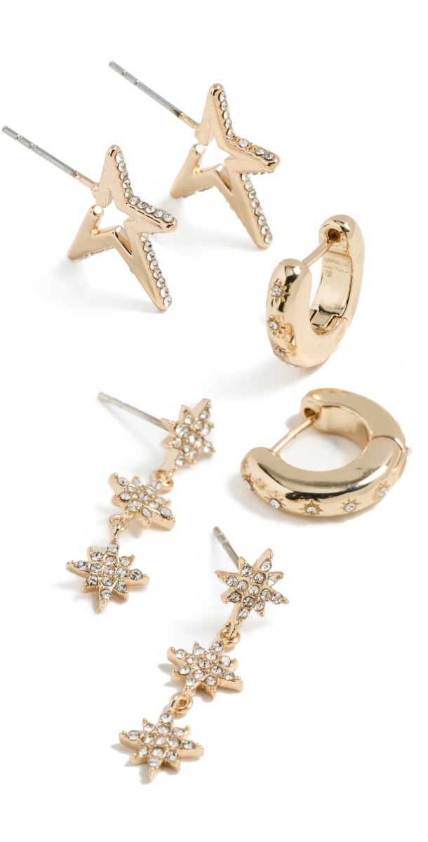 BaubleBar Luna Earrings Set Clear
