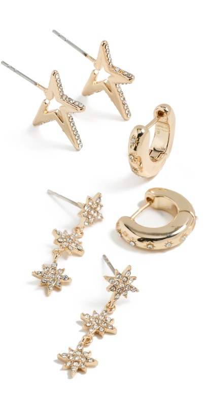 BaubleBar Luna Earrings Set Clear