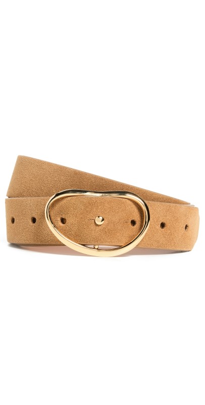 Lizzie Fortunato Wide Georgia Belt In Camel Suede Camel