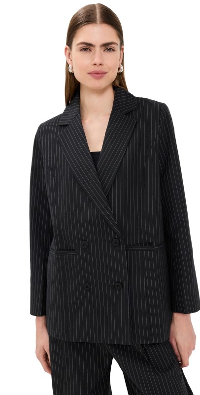 Lioness La Quinta Blazer Tan Pinstripe