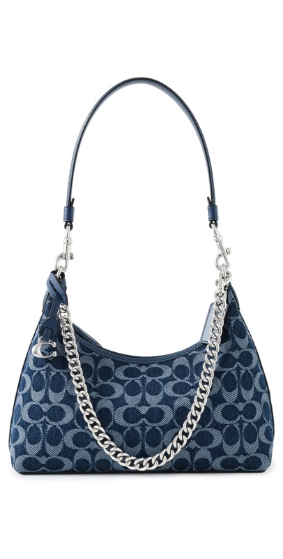 Coach Washed Denim Signature Juliet Shoulder Bag LH/Deep Blue Mult
