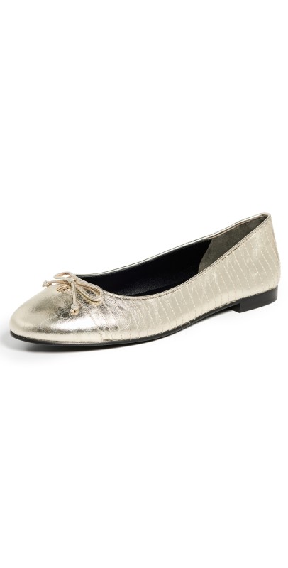 Tory Burch Quilted Bow Ballet Flats Spark Gold