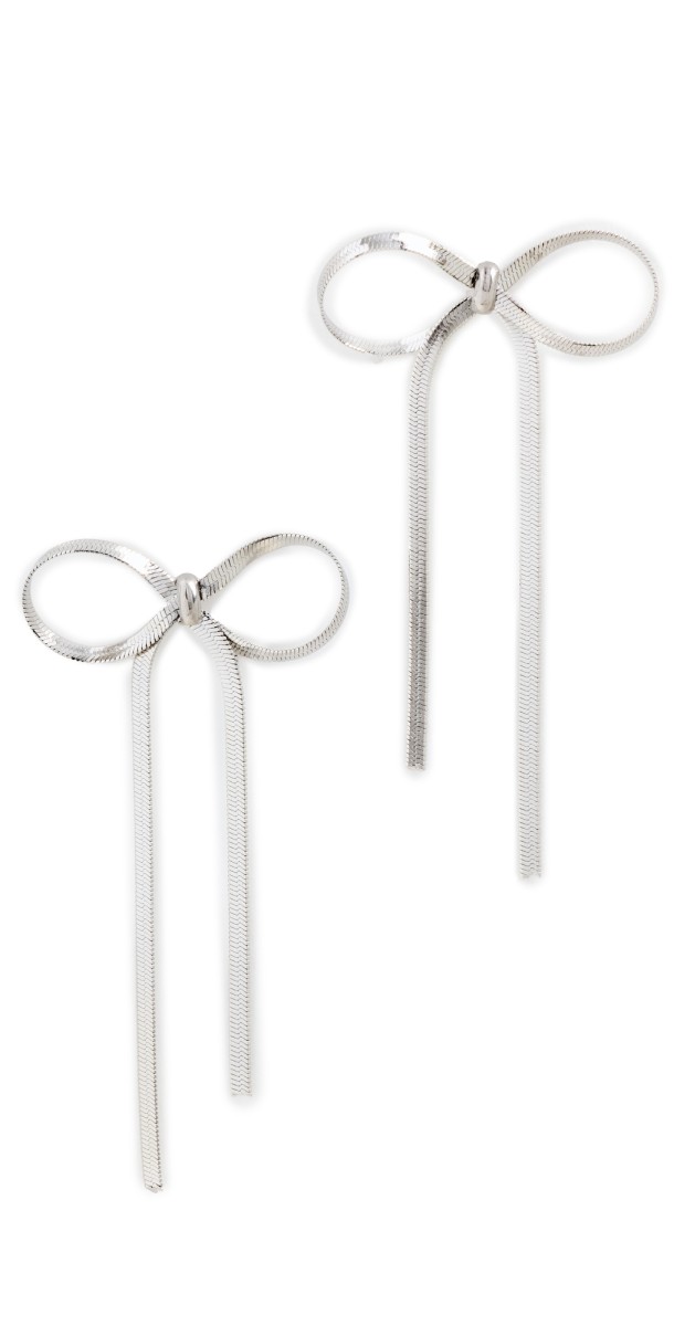 Maison Irem Silver Bow Earrings Silver