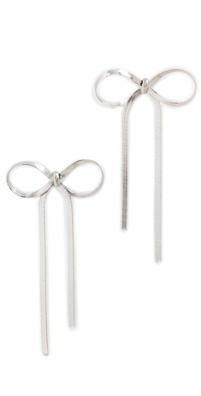 Maison Irem Silver Bow Earrings Silver