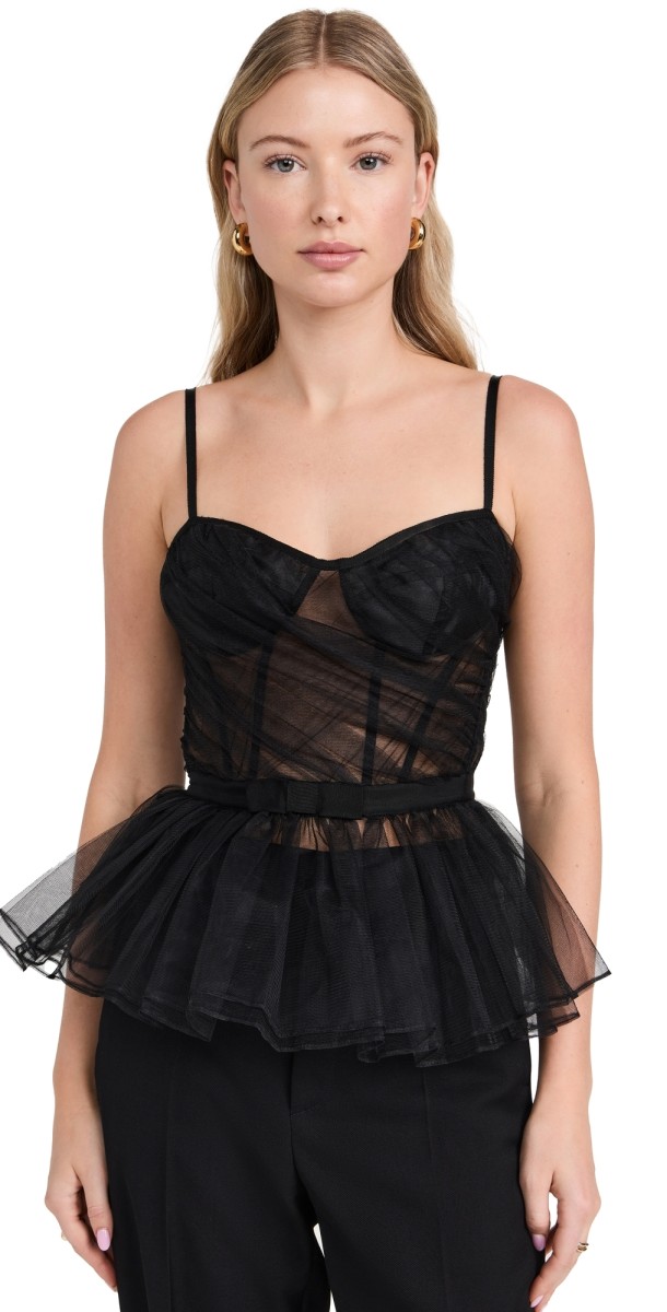 AKNVAS Rina Bustier Top Noir