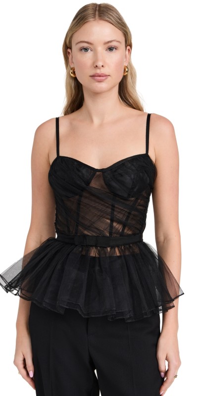 AKNVAS Rina Bustier Top Noir