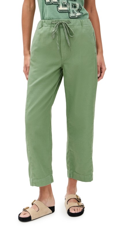 MOTHER The Drawn Half-Pipe Ankle Pants Sir Yes Sir Mineral Green