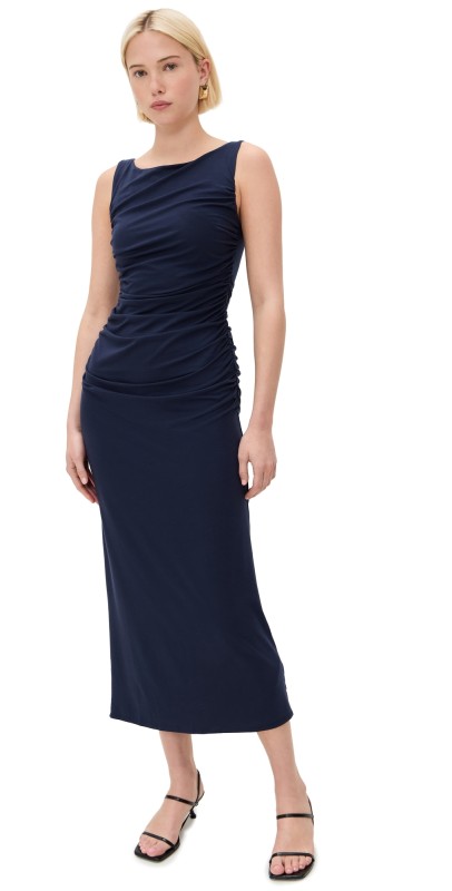 Reformation Benson Knit Dress Midnight