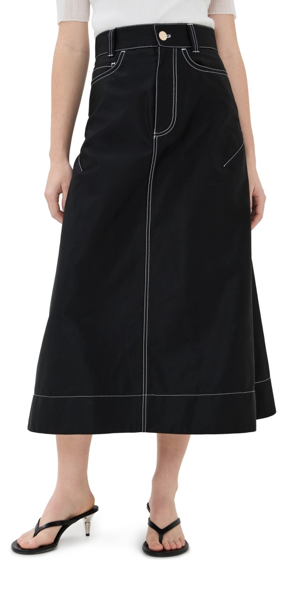 Meryll Rogge Flared Workwear Skirt Black