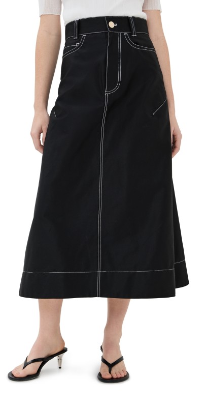 Meryll Rogge Flared Workwear Skirt Black