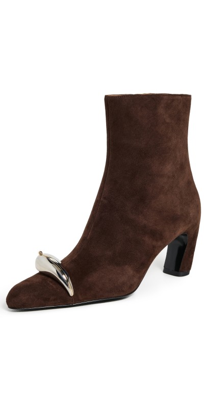 Tory Burch Pierced XL Ankle Boots 65mm DARK COCOA / SILVER