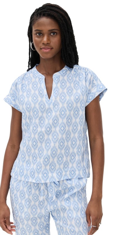 Splendid St. Tropez Blouse Steel Blue Ikat