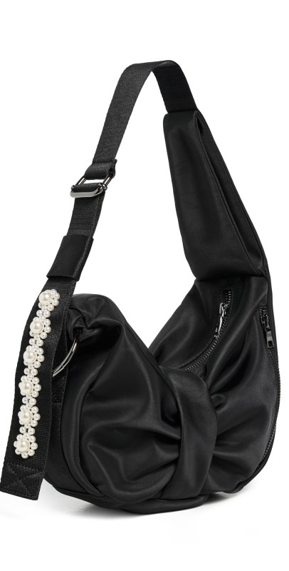 Simone Rocha Mini Sling Bow Bag With Embellishments Black/Pearl