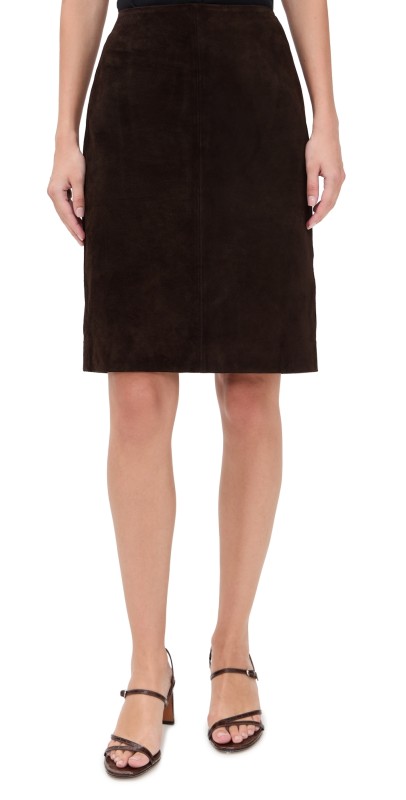 Madewell Suede Mini Skirt Dark Carob