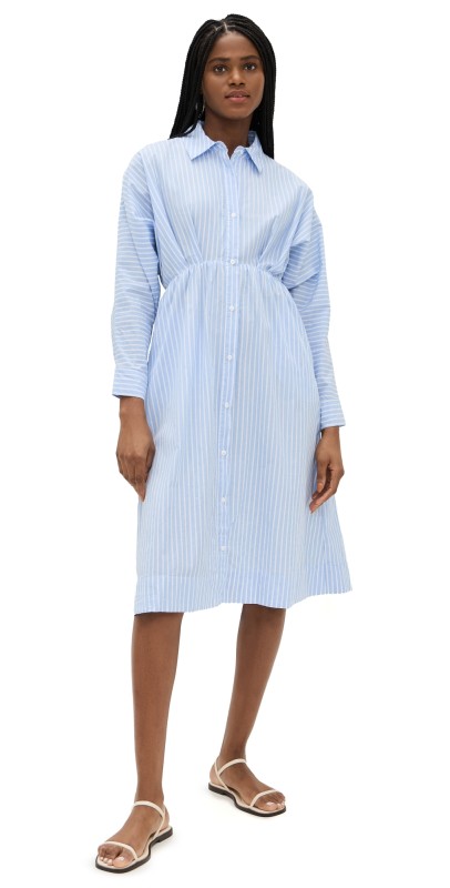 Stateside Iberus Stripe Poplin Shirt Dress Clear Sky Stripe