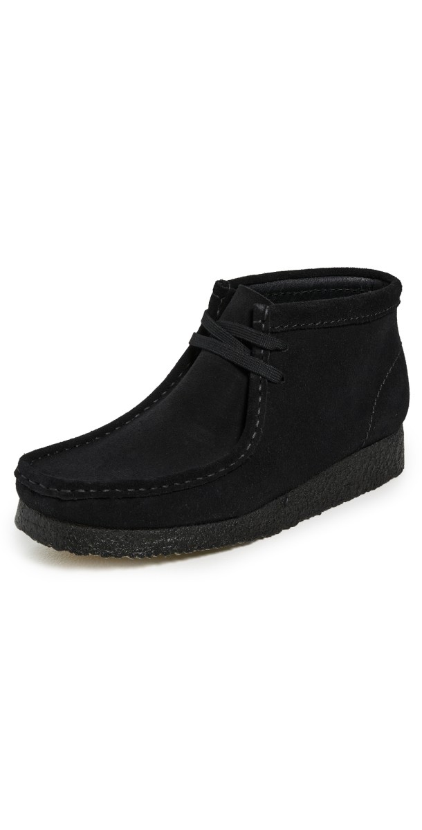 Clarks Wallabee Boots Black Suede