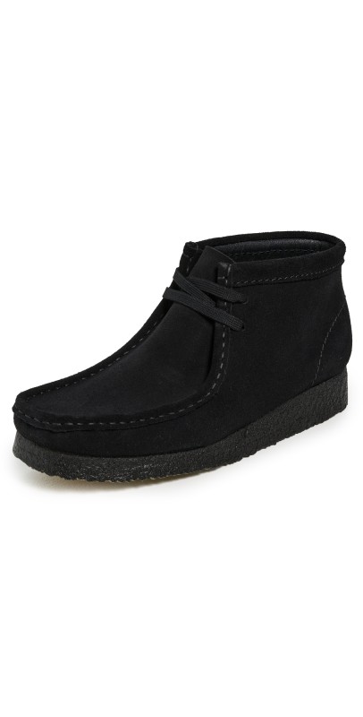 Clarks Wallabee Boots Black Suede