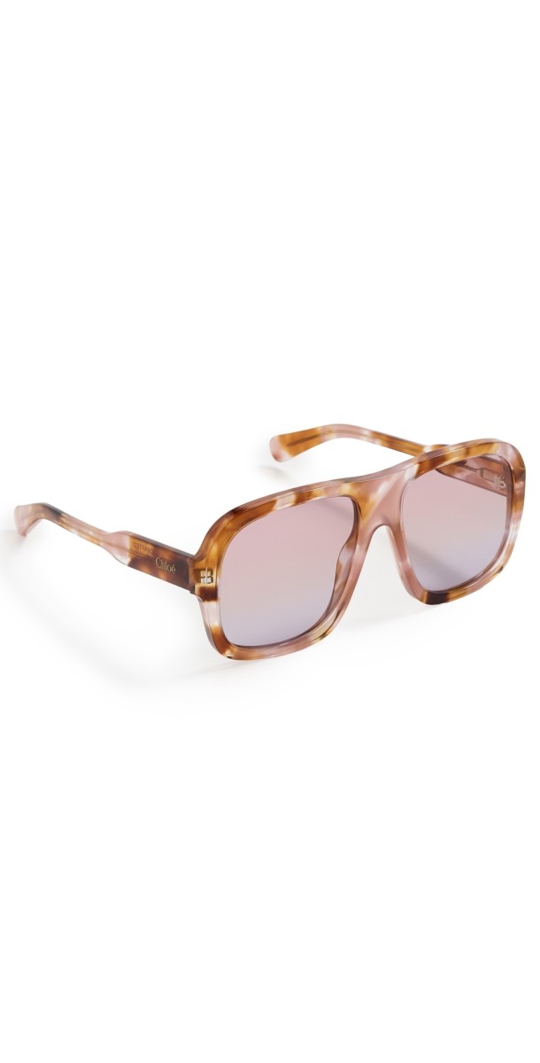 Chloé Oversized Sunglasses Havana-Havana-Red