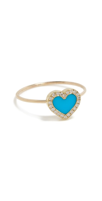 Jennifer Meyer Jewelry 18k XS Inlay Heart Ring 18K Yellow Gold