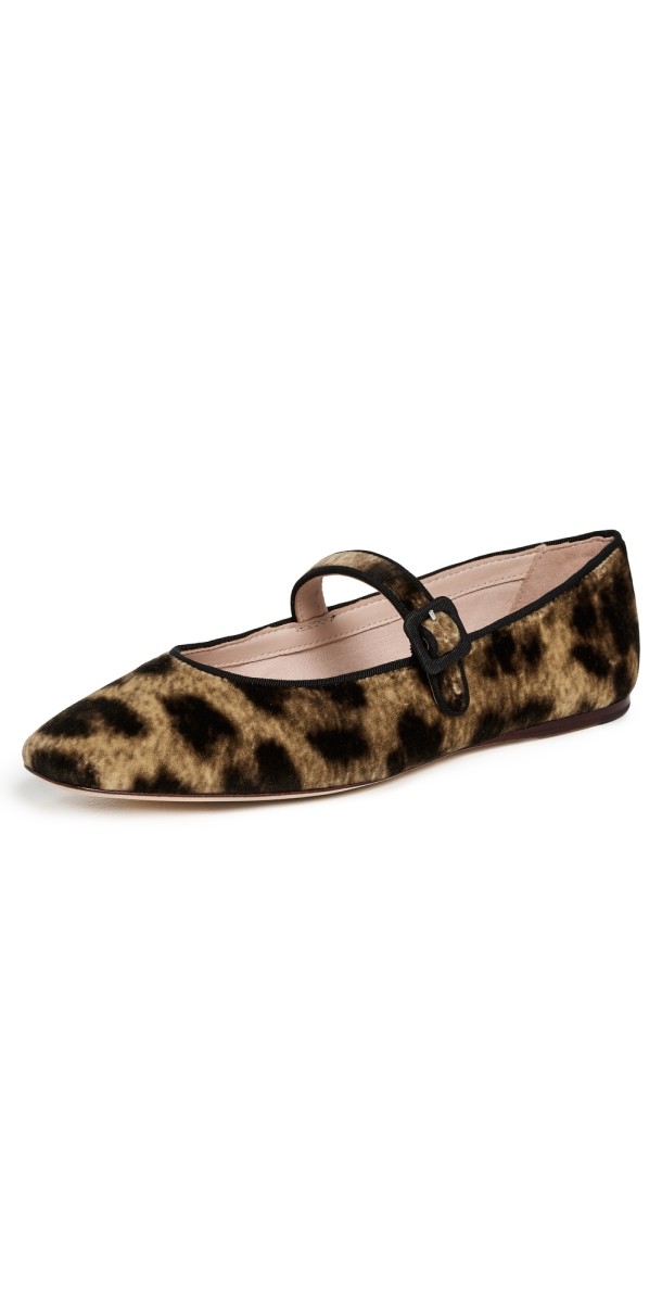Loeffler Randall Ginger Mary Jane Flats Leopard