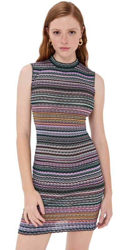 Missoni Sleeveless Short Dress Multicolor Yellow/Pink/Blue