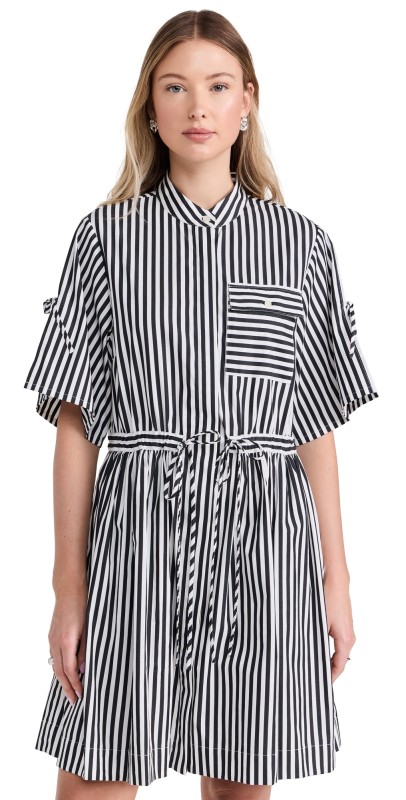HEVRON Febe Dress Black & White Stripe