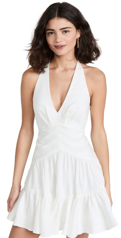 Zimmermann Postcard V Neck Mini Dress Ivory