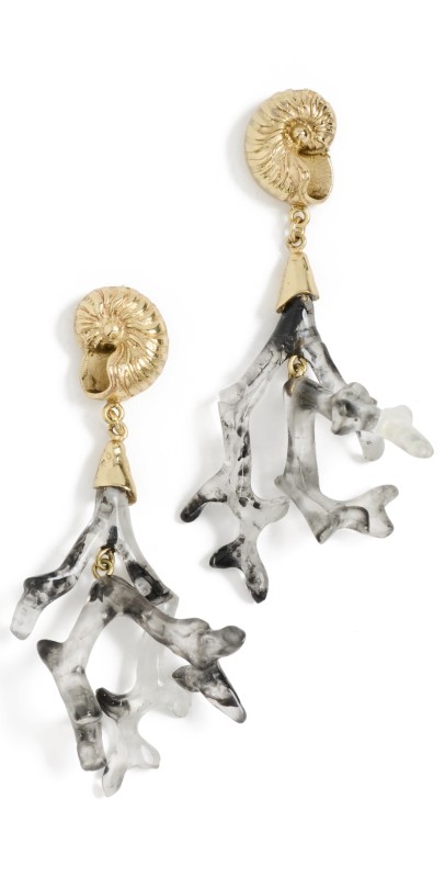 ALÉMAIS Reverie Resin Coral Drop Earrings Gold