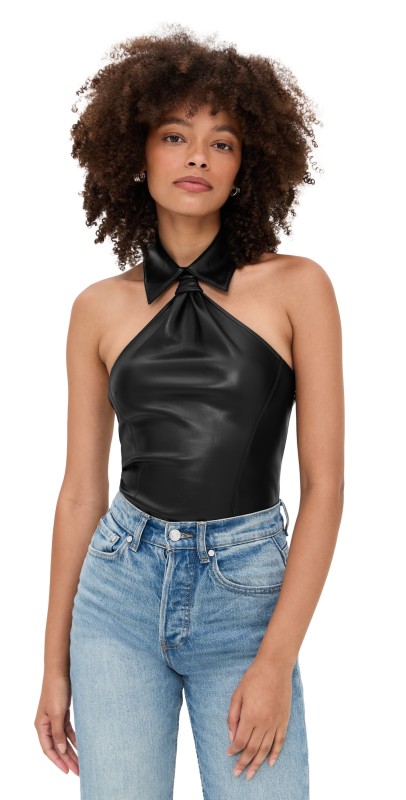 Fleur du Mal Harley Thong Bodysuit Black