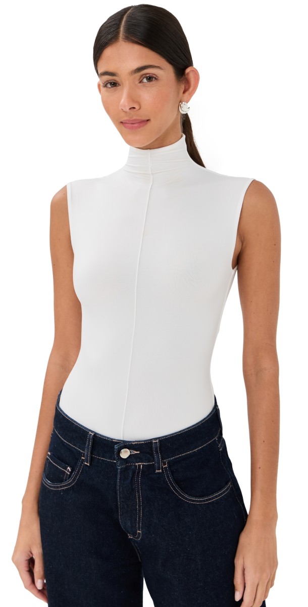 WARDROBE. NYC RHW Sleeveless Thong Bodysuit Ivory