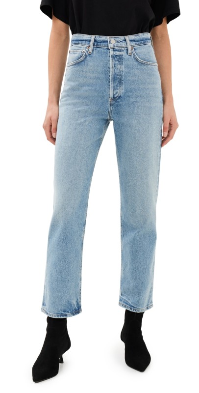 AGOLDE 90s Pinch Waist Crop Jeans Ripple