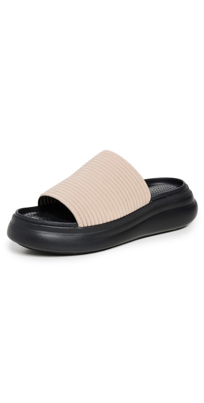 rag & bone Brixley Knit Slides Cream Black
